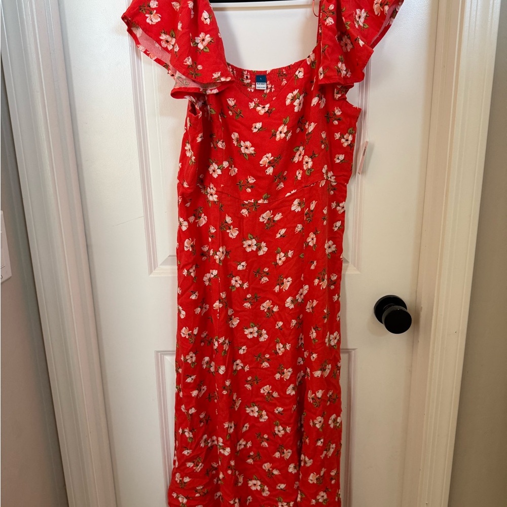 Old Navy Red Floral Dress